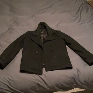 “Selected Homme” black pea coat